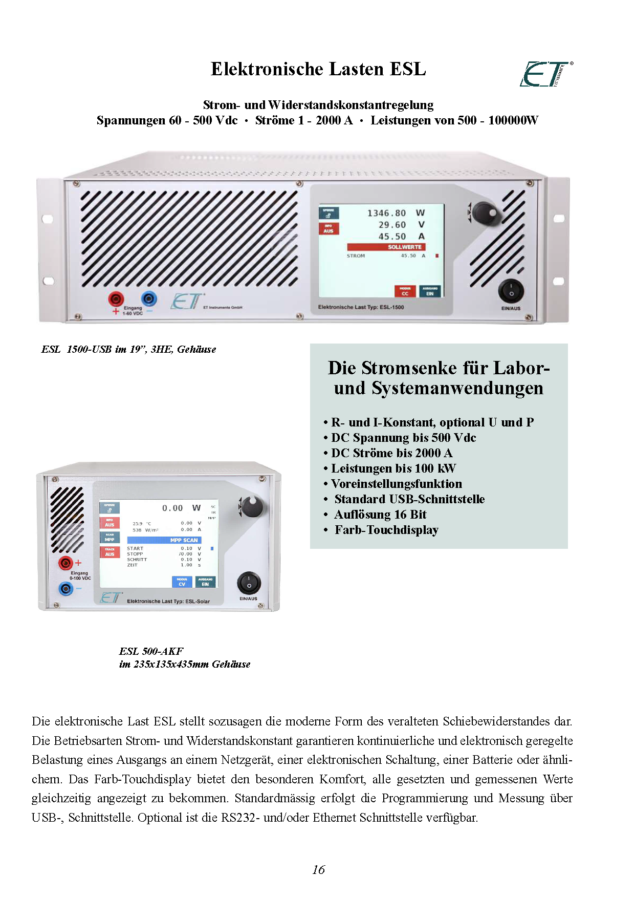 Elektronische Lasten ESL - 1