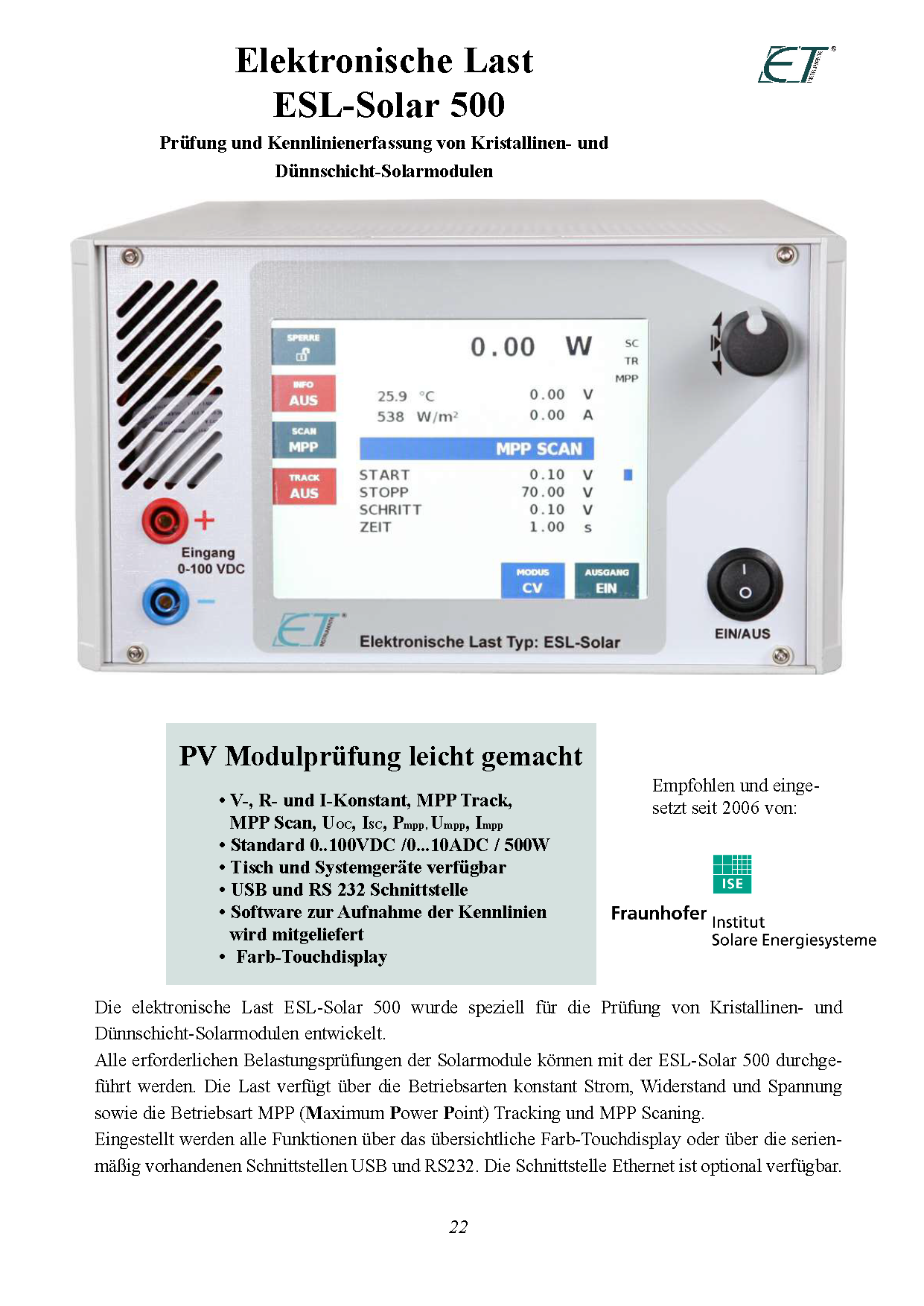 Elektronische Lasten ESL-Solar - 1