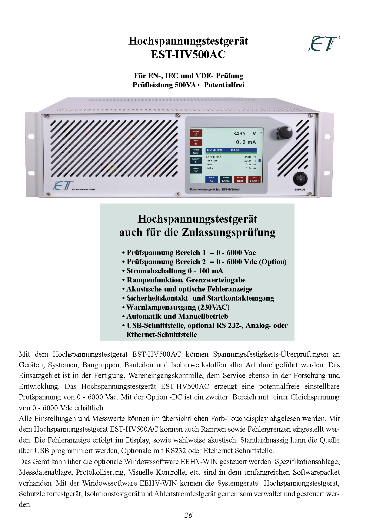 Sicherheitstestgeräte EST - 1